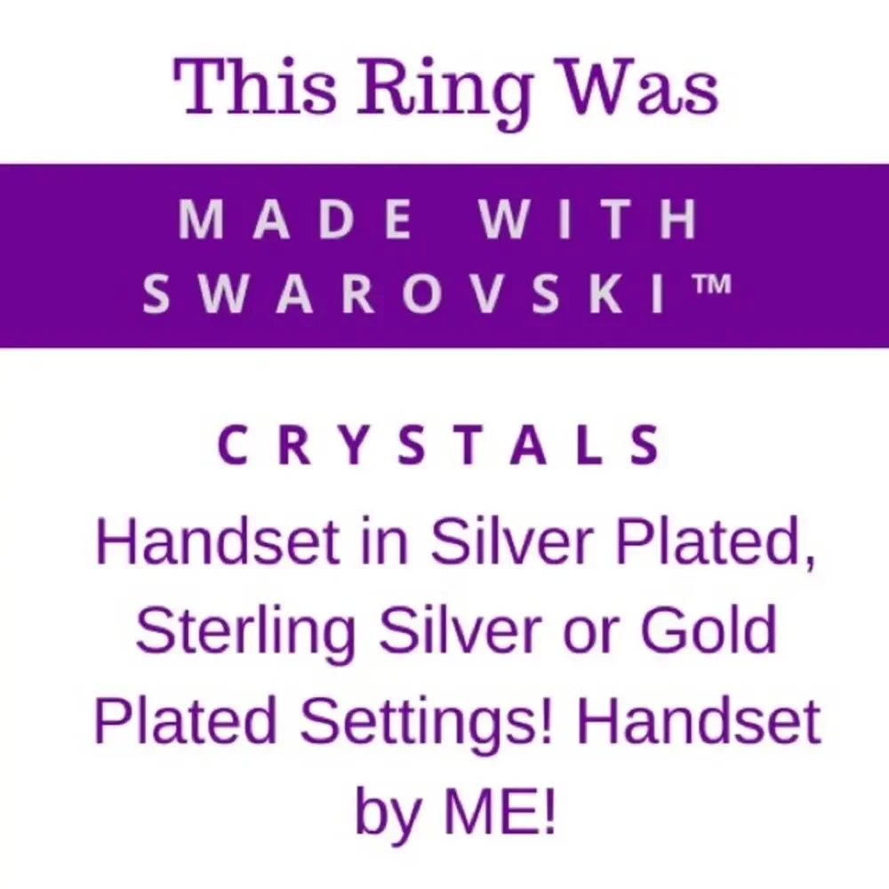 Green crystal ring made with Swarovski ™ ‎ Crystal - Picture 6 of 6